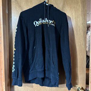 Used Mens Quicksilver Sweatshirt Sz Medium Hooded Black and White